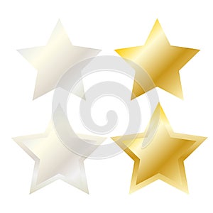 Star set. Gold star, sylver star for reiting website